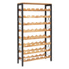 48 Bottle Wine Rack, 8-Tier, Freestanding Floor Display Wine Storage Shelves With Wood Table Top, Easy Assembly, Adjustable Feet, For Kitchen Pantry, Cellar, Bar, Dining Room, Living Room, Black