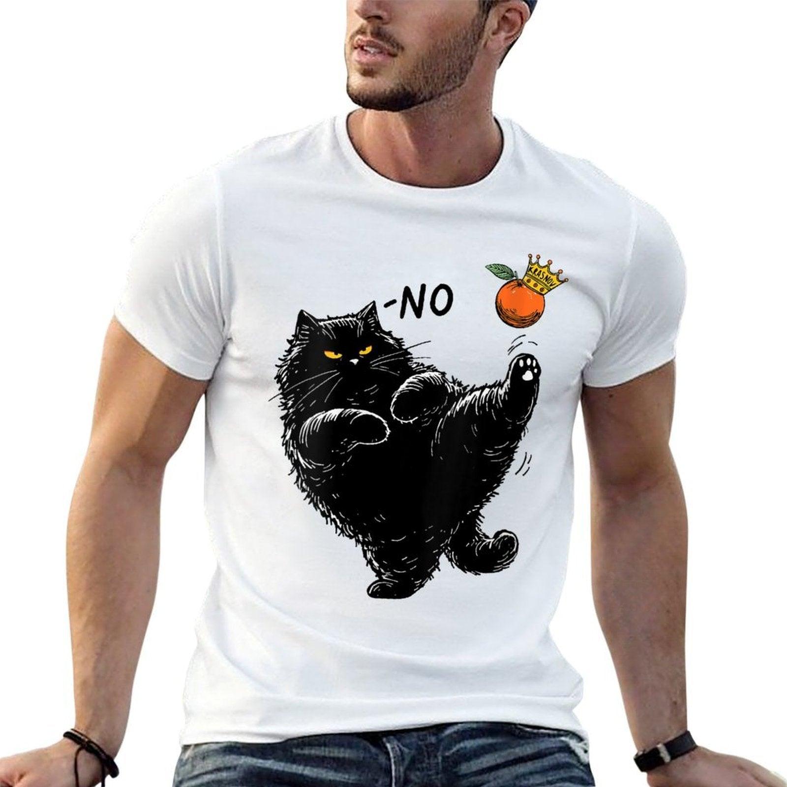 Womens Black Cat No Kings In America We The People Political  Summer-ready Fabric T-Shirt