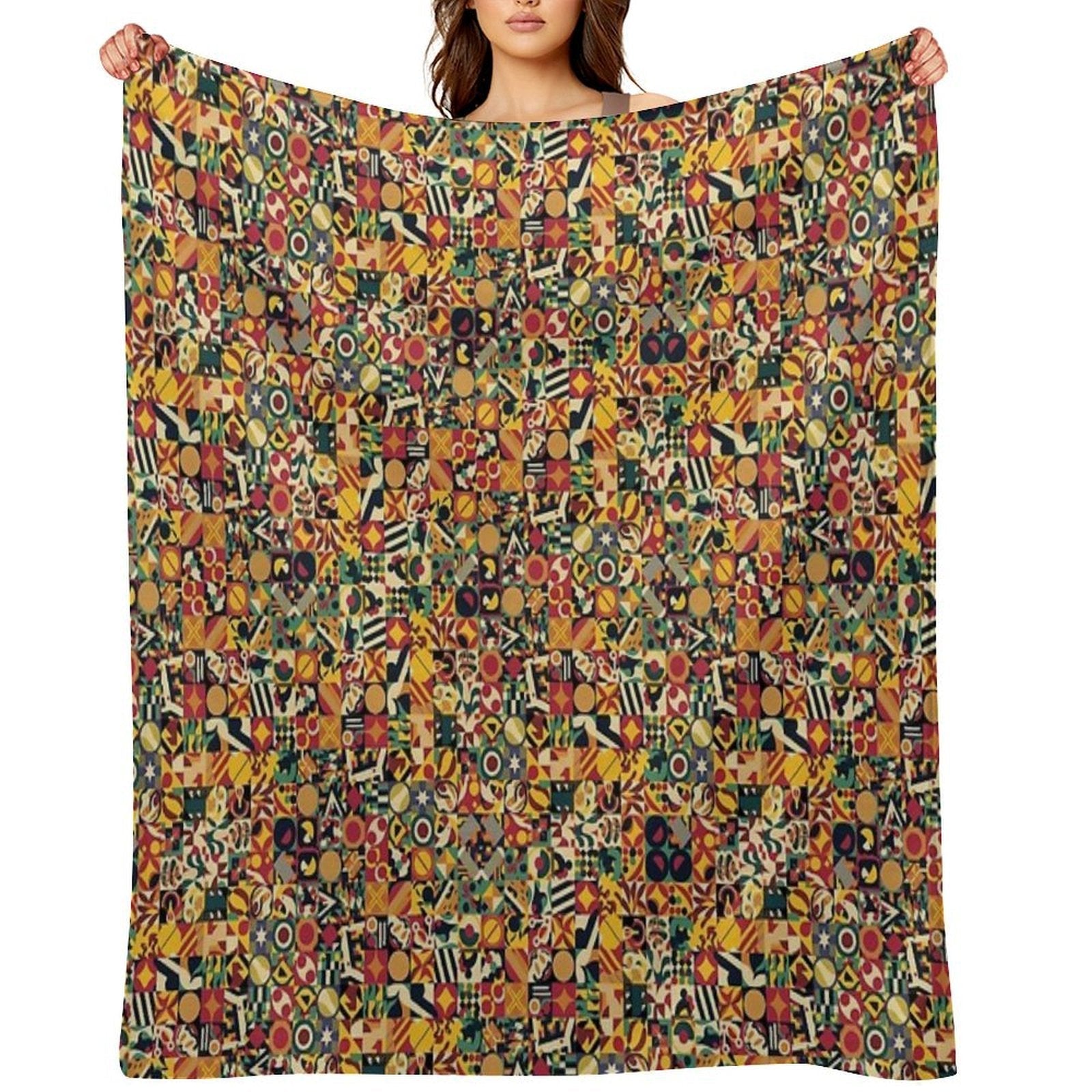 Bohemian Simple Geometric Machine-washable Throw Blanket