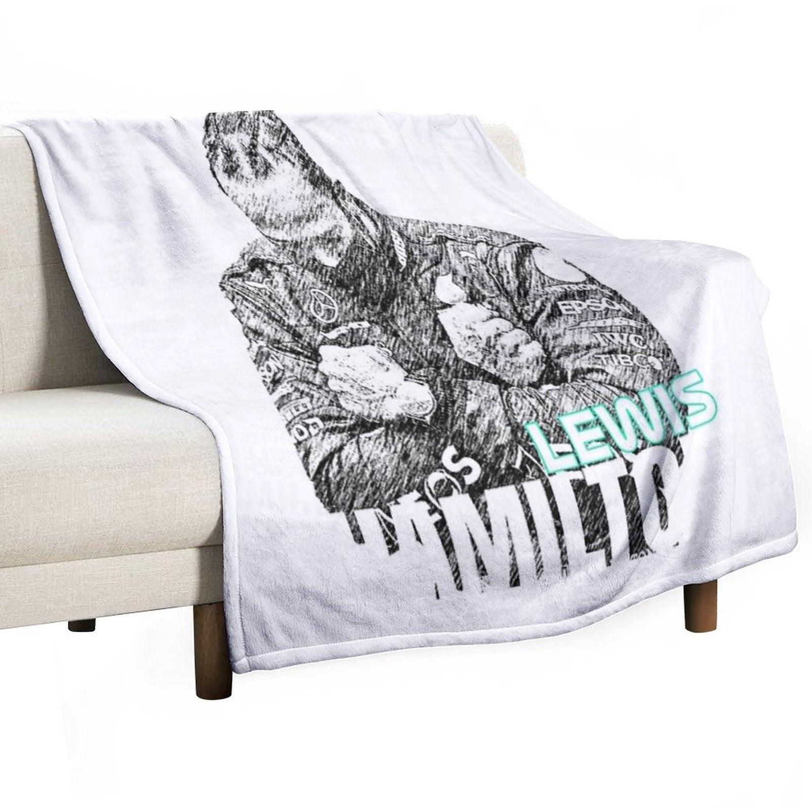 Lewis Hamilton - Sketch Poster Throw Blanket