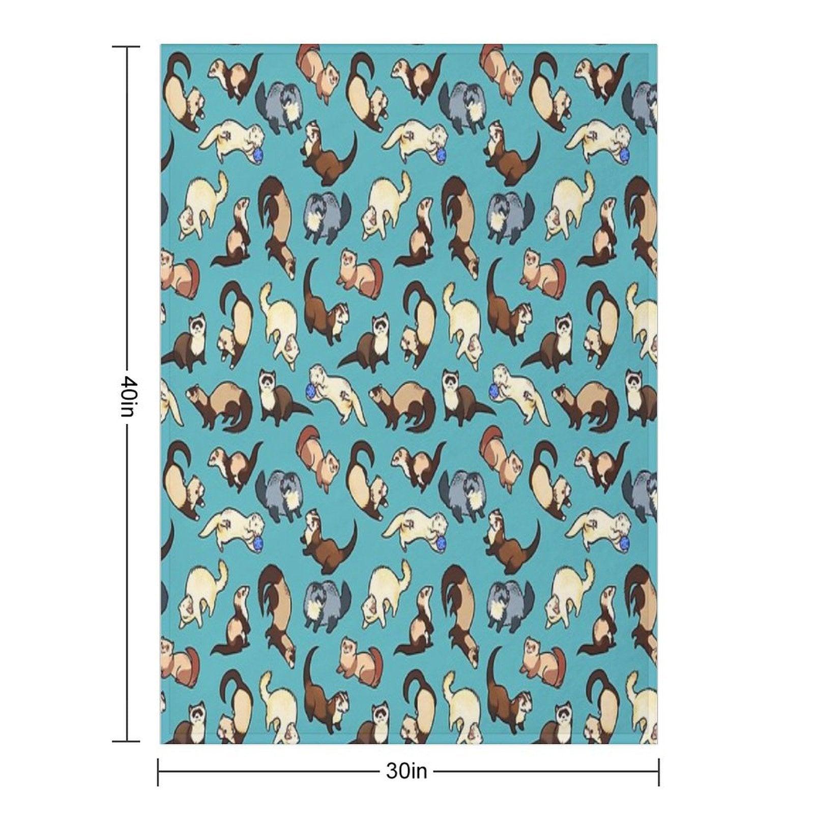 Cat Snakes in Blue Throw Blanket