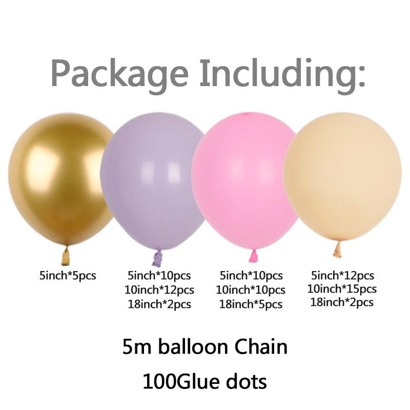 85Pcs Purple Pink Balloon Arch Garland For Festival Family Engagement Wedding Birthday Theme Anniversary Celebration Decoration For Party