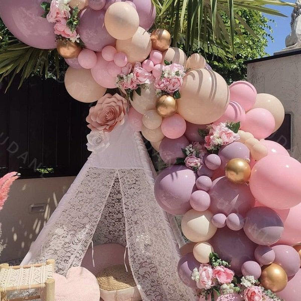 85Pcs Purple Pink Balloon Arch Garland For Festival Family Engagement Wedding Birthday Theme Anniversary Celebration Decoration For Party