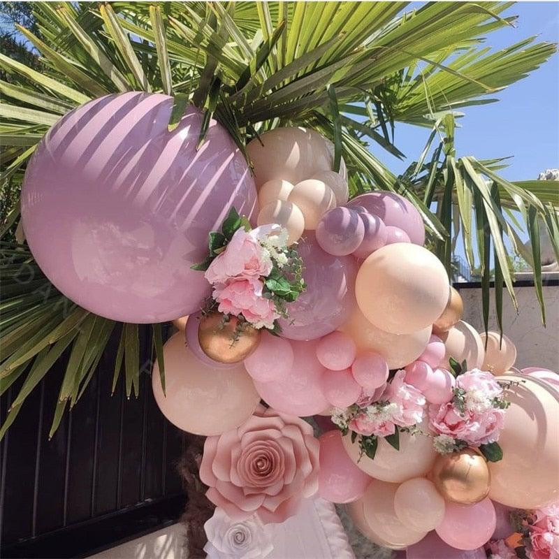 85Pcs Purple Pink Balloon Arch Garland For Festival Family Engagement Wedding Birthday Theme Anniversary Celebration Decoration For Party