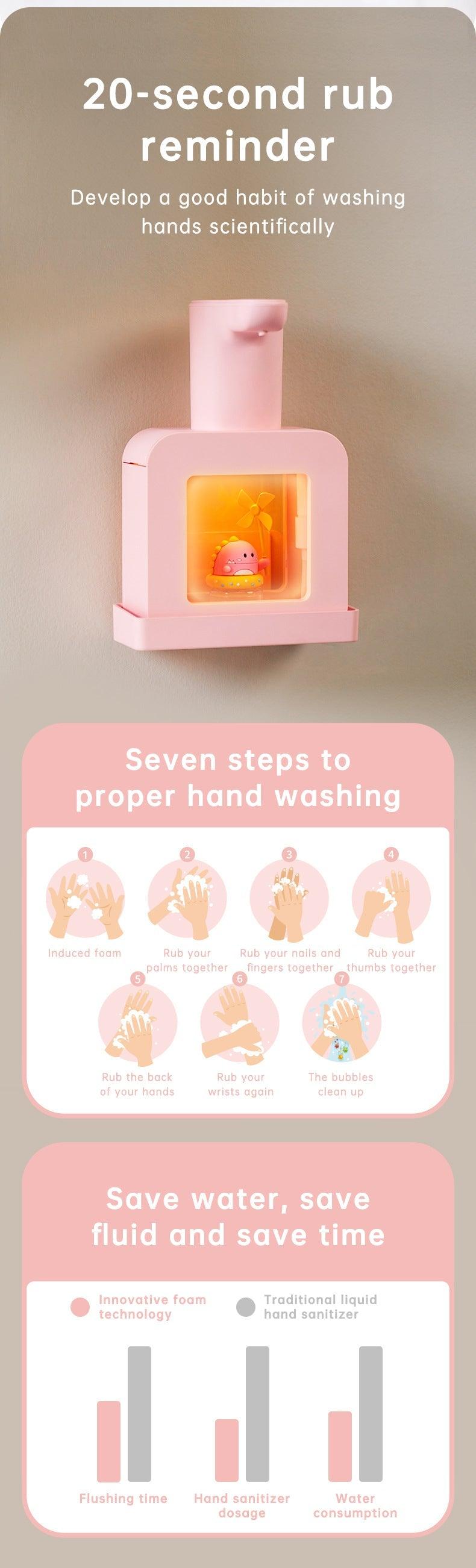 Cute Cat Rechargeable Touchless Automatic Soap Dispenser 400ml Kids foam Soap Dispenser with Night Light