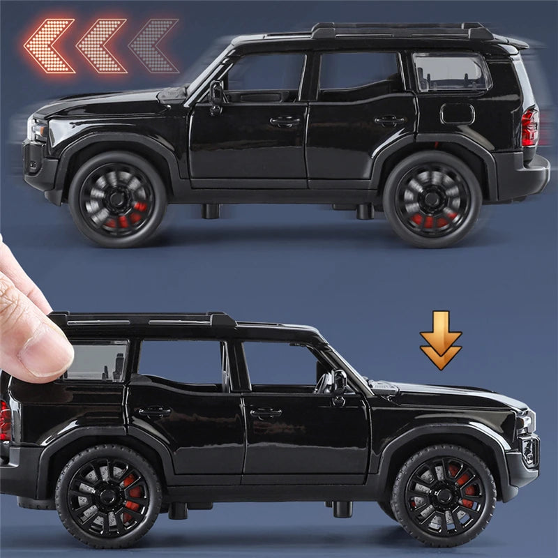 1: 32 Prado car model alloy sound and light simulation SUV domineering off-road vehicle boy toy car decoration