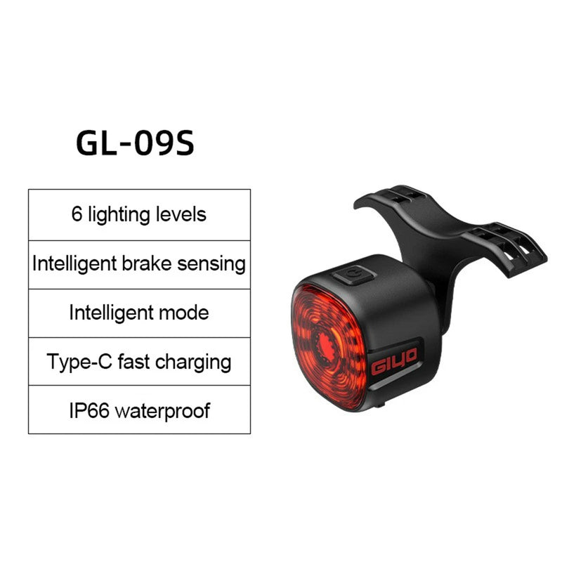 Bicycle Smart Brake Tail Light MTB Road Bike Auto Brake Sensing Light SB Rechargeable IPX6 Waterproof LED Warning Rear Lamp