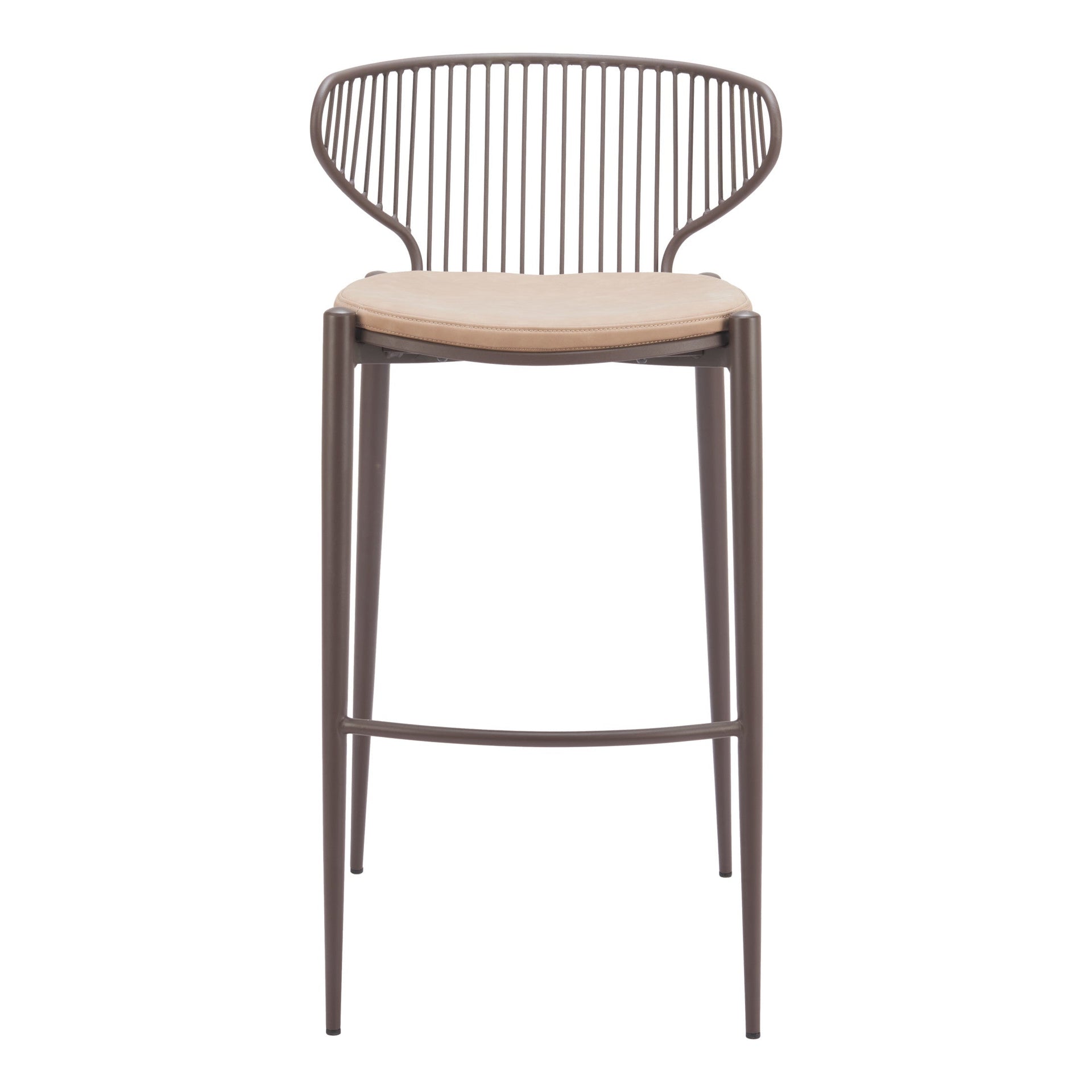 Silues Barstool (Set of 2) Taupe & Brown