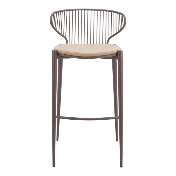 Silues Barstool (Set of 2) Taupe & Brown