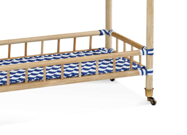 Ventana Blue And White Bar Cart