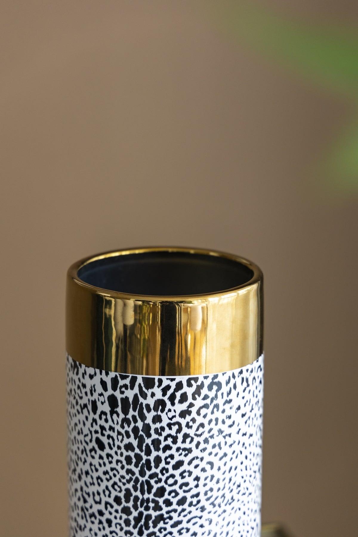 Matte Black& Gold Ceramic Vase