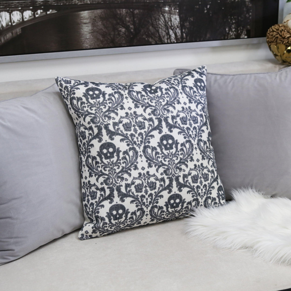 Baroque Skull Throw Pillow
