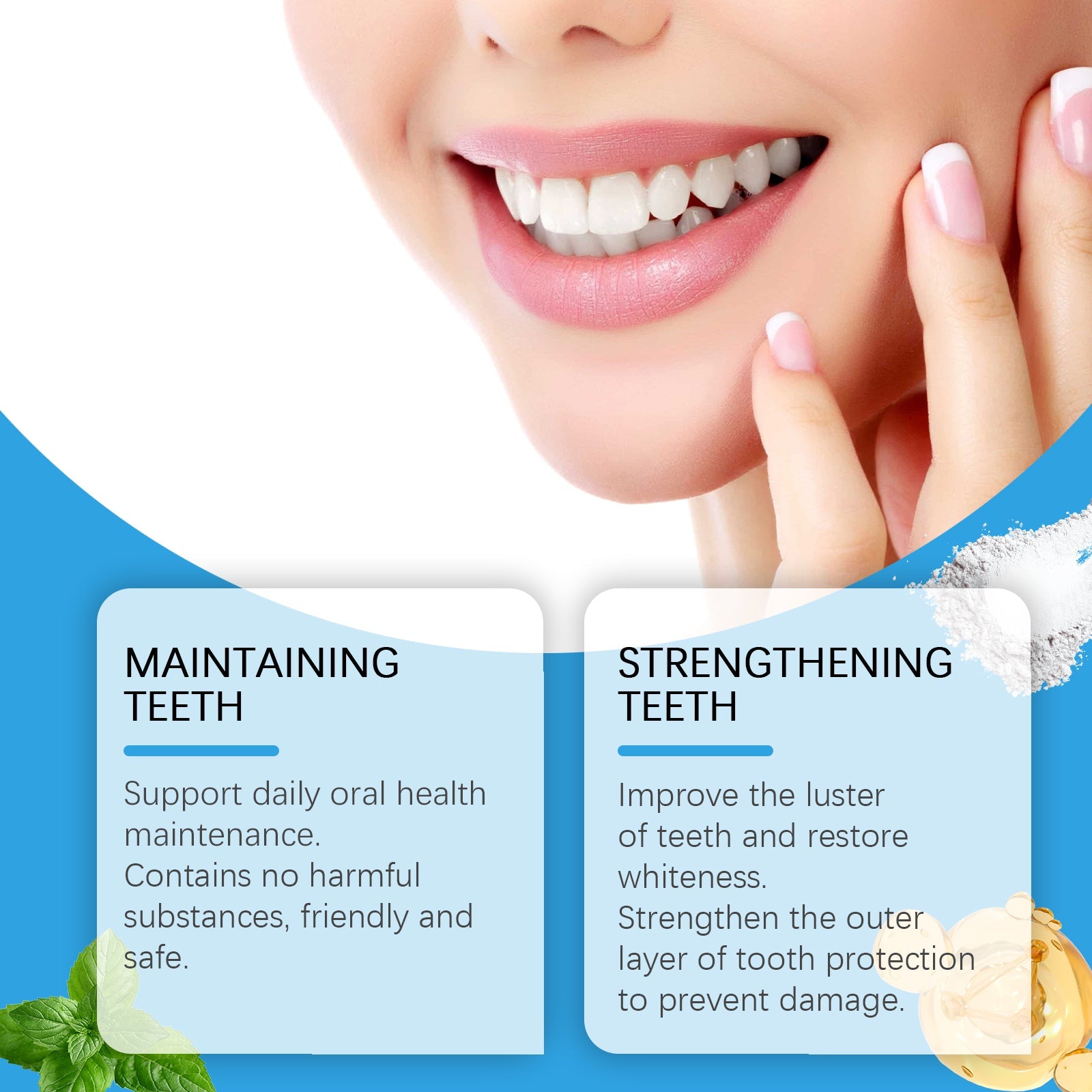 Teeth Beauty Powder, Mouth Cleaning Care Teeth Cleaning Smile Odor Care Powder