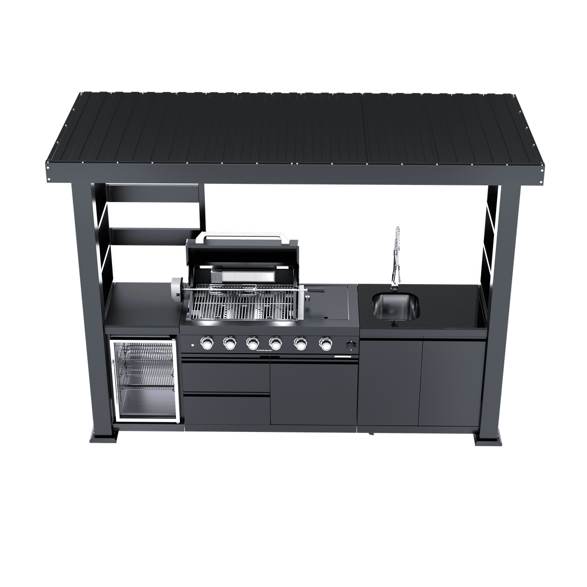 Deluxe Stainless Steel Gas Outdoor Kitchen Barbecue Island Grill