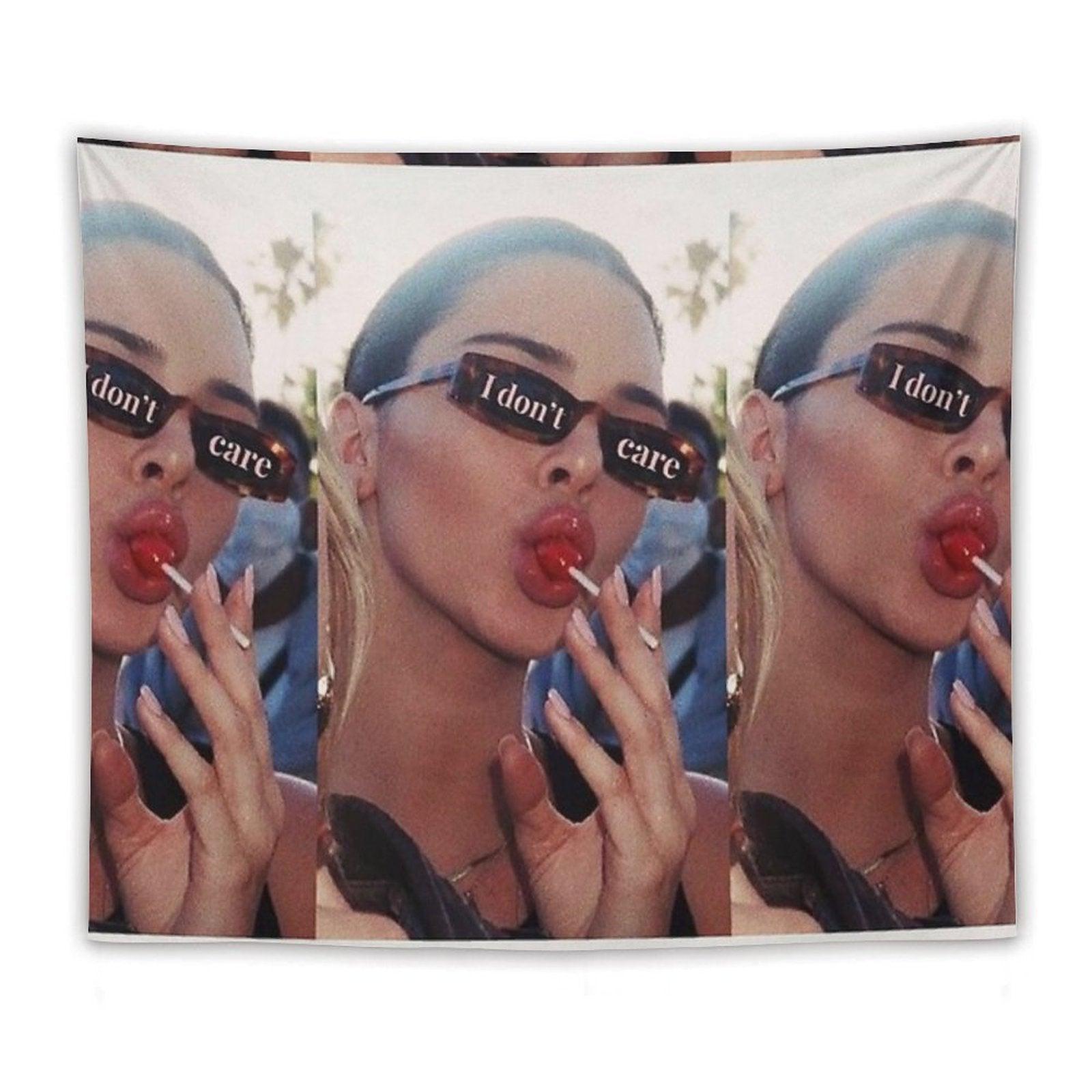 Vogue I Dont Care Lollipop Aesthetic Tapestry