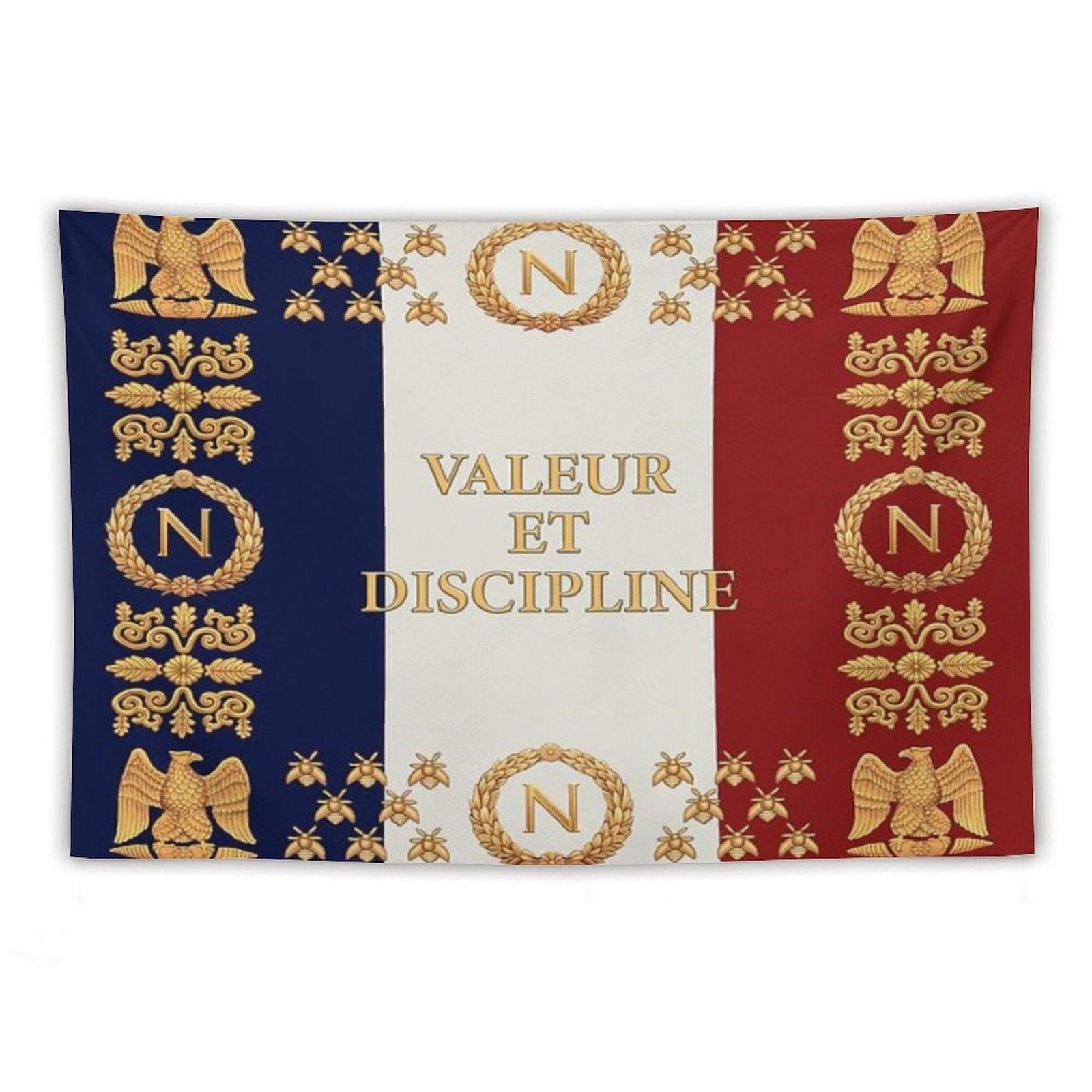 Napoleonic French Regimental Flag Valeur Et Discipline Tapestry