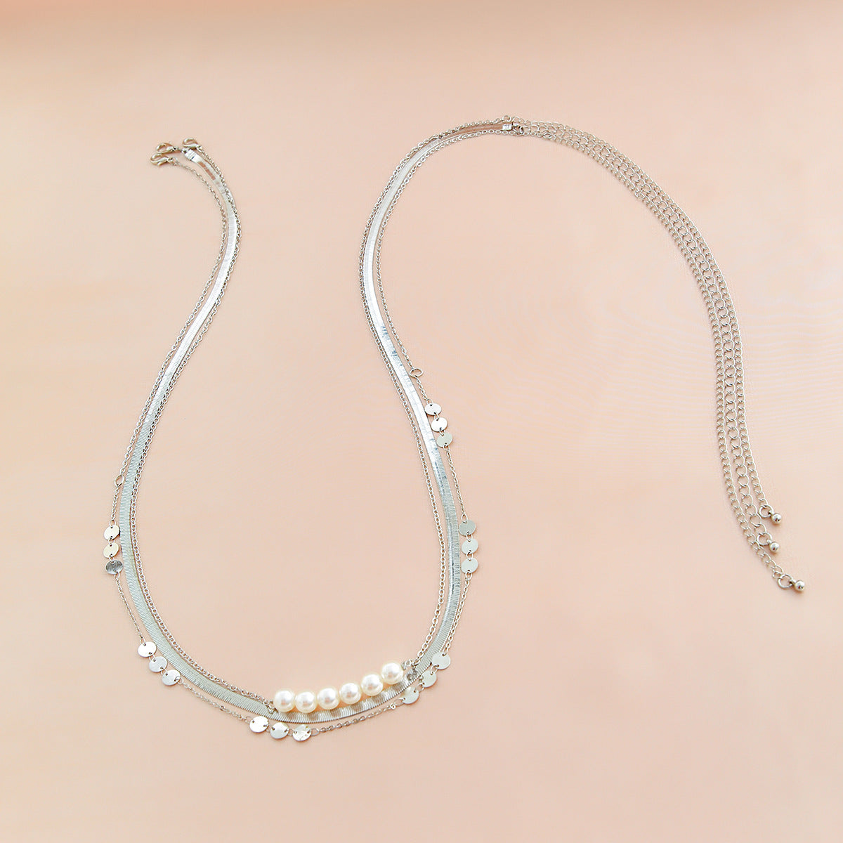 Three layer metal wind versatile waist chain WAIST CHAIN sexy imitation pearl body chain