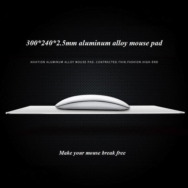 Aluminum Alloy Smooth Mouse Pad 240x180/300mm Hard Metal Slim Desk Mat Rubber Anti-slip Bottom Speed Control Mousepad For Gaming