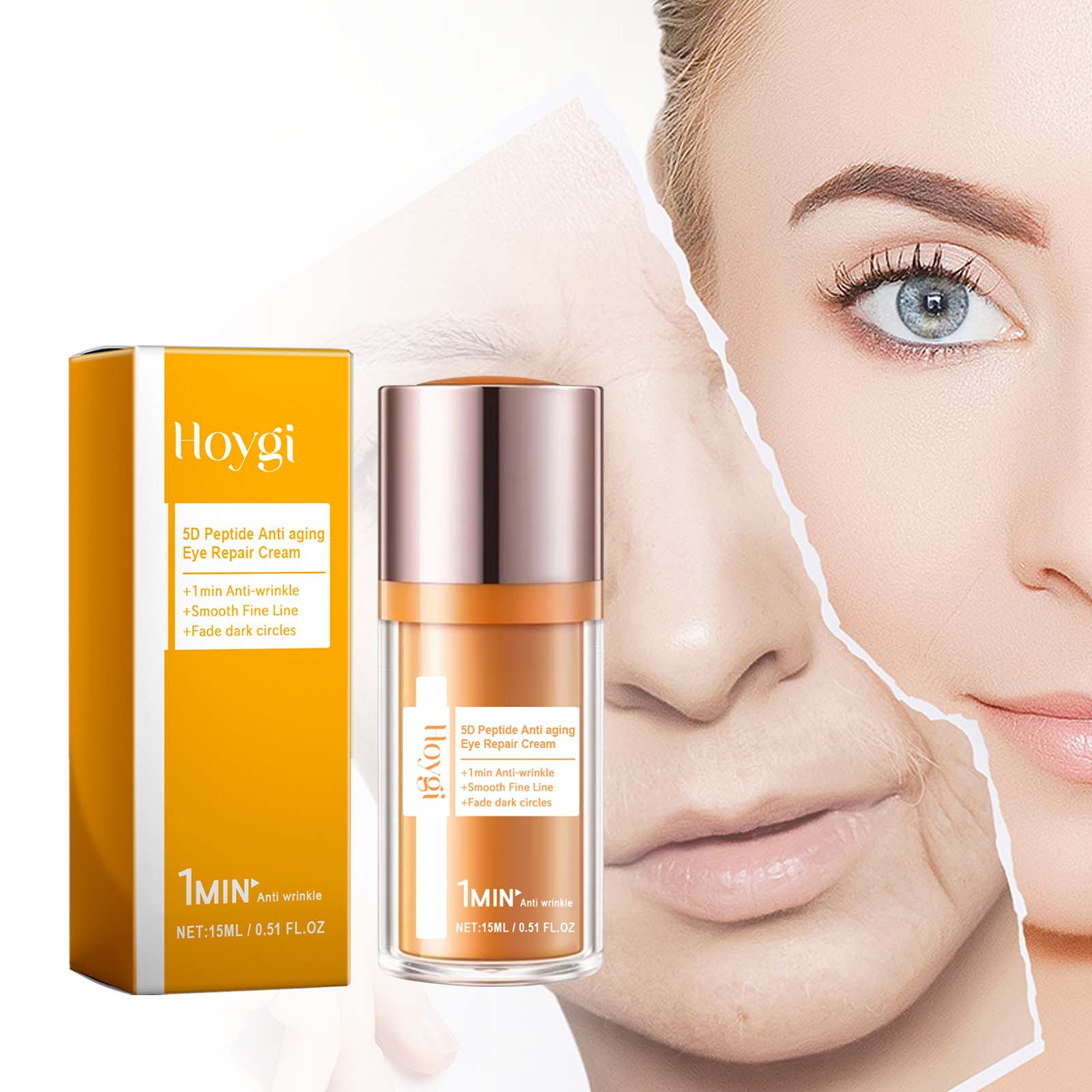 5d Peptide Anti-Wrinkle Eye Repair Cream, Fade Fine Lines Crow's Feet Firming And Smoothing Skin Moisturizing Eye Cream