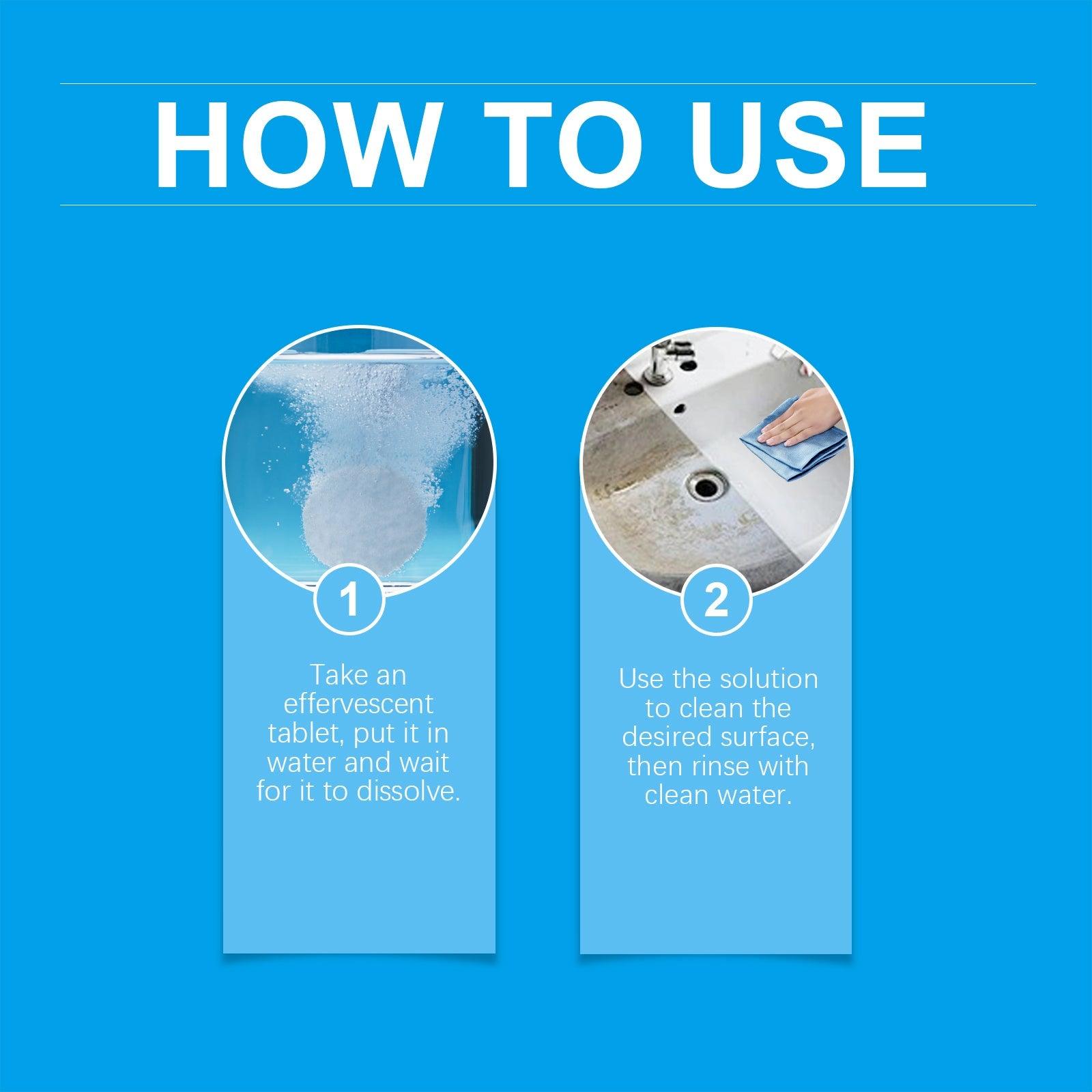 JUE FISH MultiSurface Cleaning Tablets, Kitchen Heavy Oil And Dirt Cleaning Stain Cleaner Effervescent Tablet
