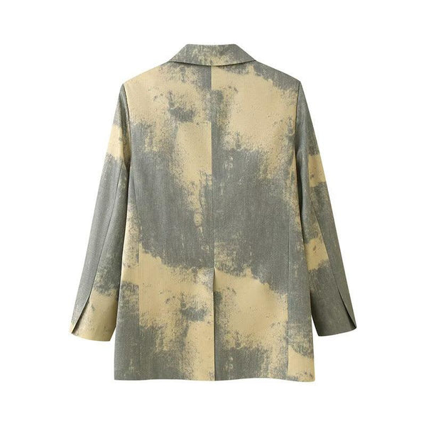 Elegant Printed Long Sleeve Blazer with Style for Women