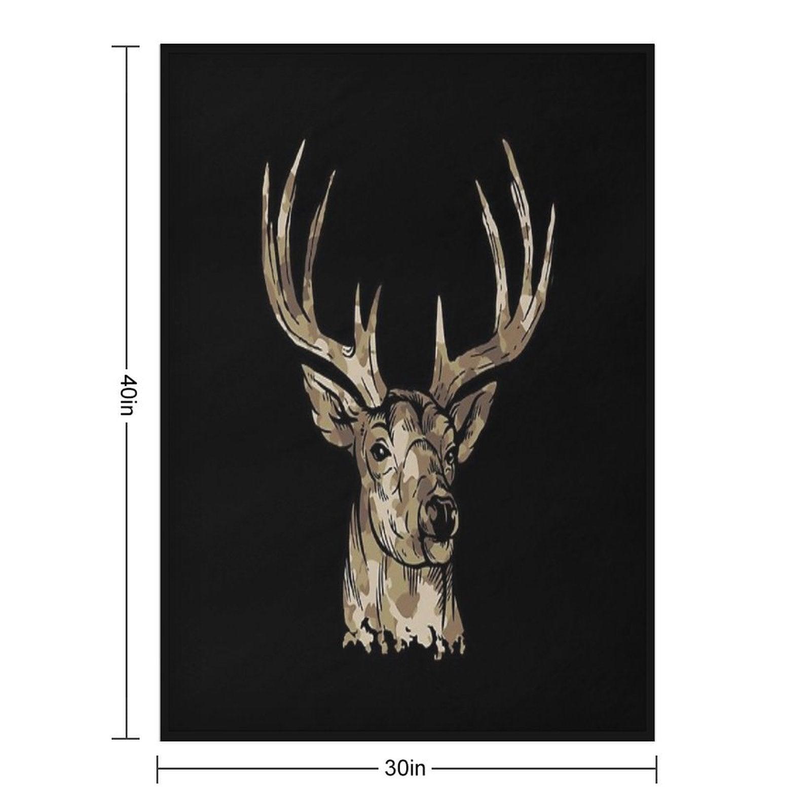 Deer Gear for Hunters - Camo Whitetail Buck Product Throw Blanket