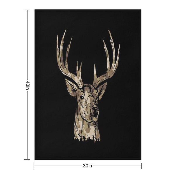 Deer Gear for Hunters - Camo Whitetail Buck Product Throw Blanket