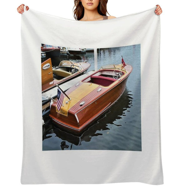 Photo of A Chris Craft Riviera Travel-friendly Throw Blanket