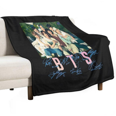 BTS Group Sign Travel-friendly Throw Blanket