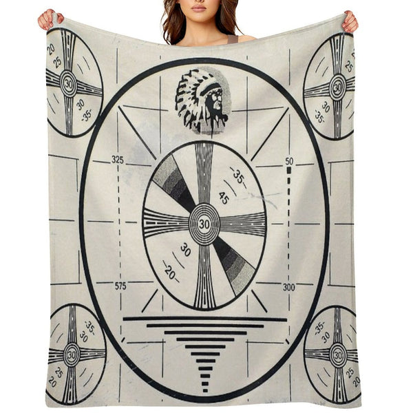 Retro TV Monoscope Test Pattern Durable Throw Blanket