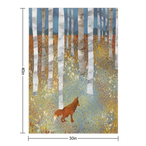 Autumn Fox Throw Blanket