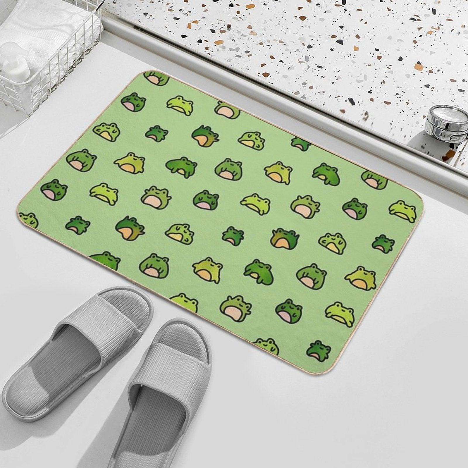 Frogs Doodle Bath Mat