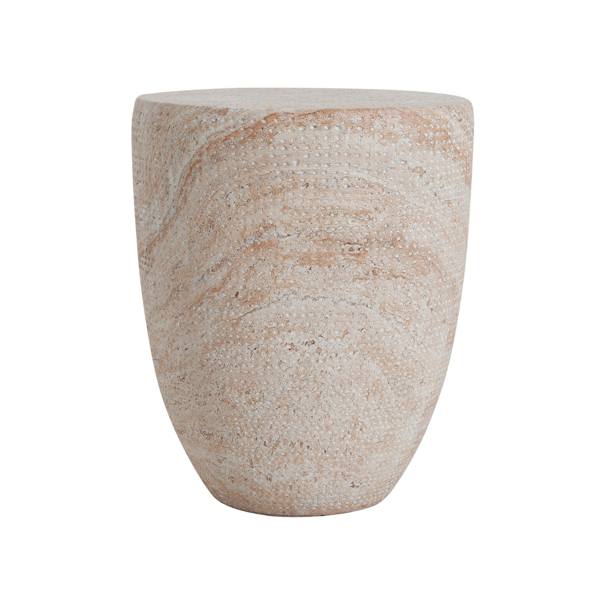 Outdoor/Indoor Lightweight Concrete Side Table - Travertine Finish