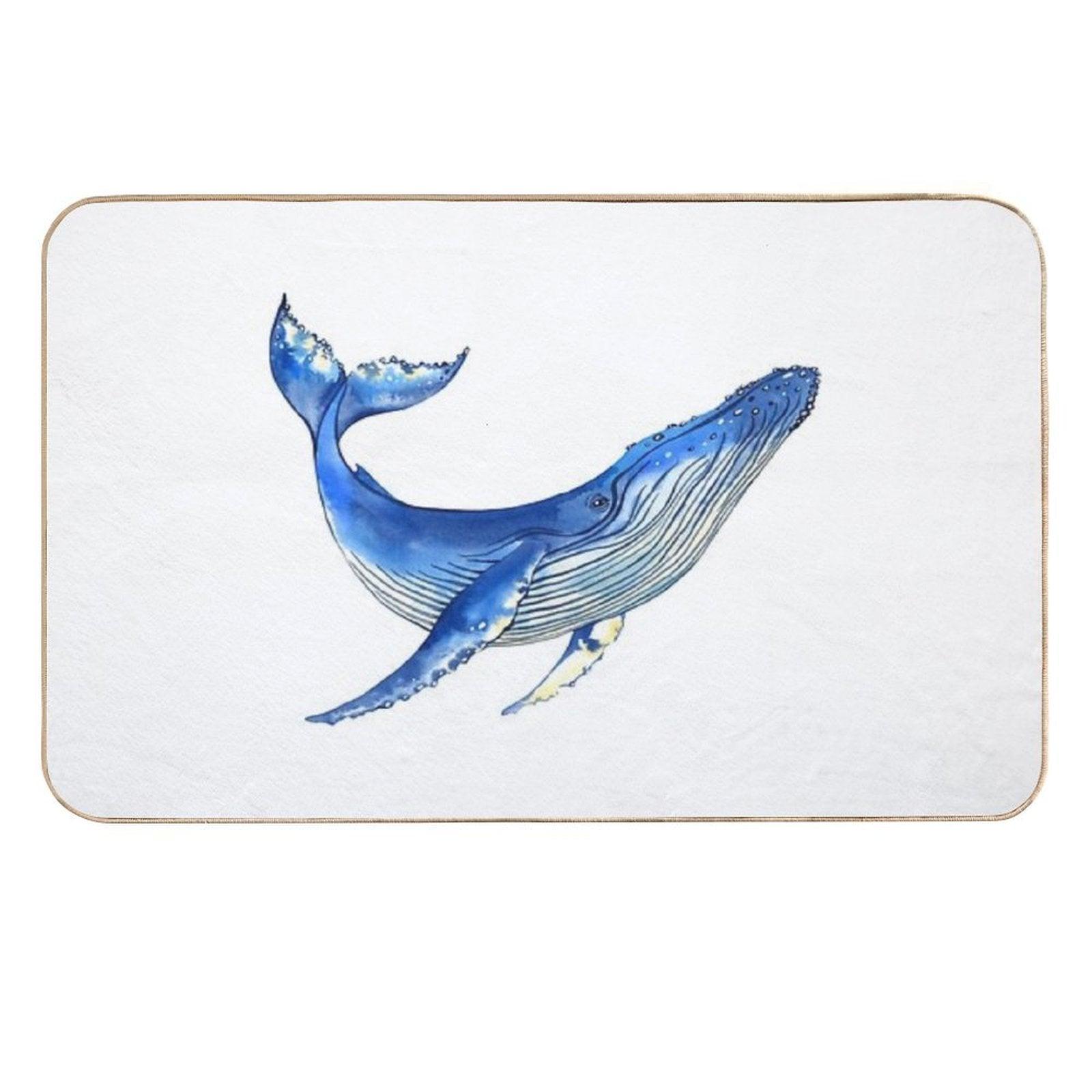 Watercolor Whale  Absorbent Bath Mat