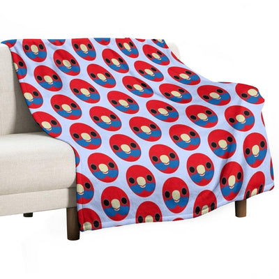 The Face of A Crimson Rosella Wrinkle-free Throw Blanket