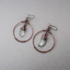 Quartz Earrings - Artisan Copper Hoops | Handmade by Blackbird & Sage