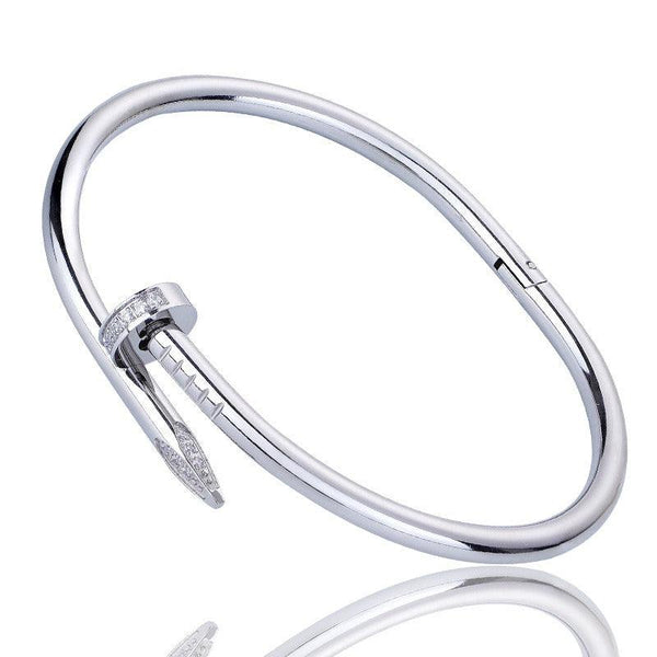 Diamond titanium steel bracelet for women, light luxury, non fading card home nail bracelet