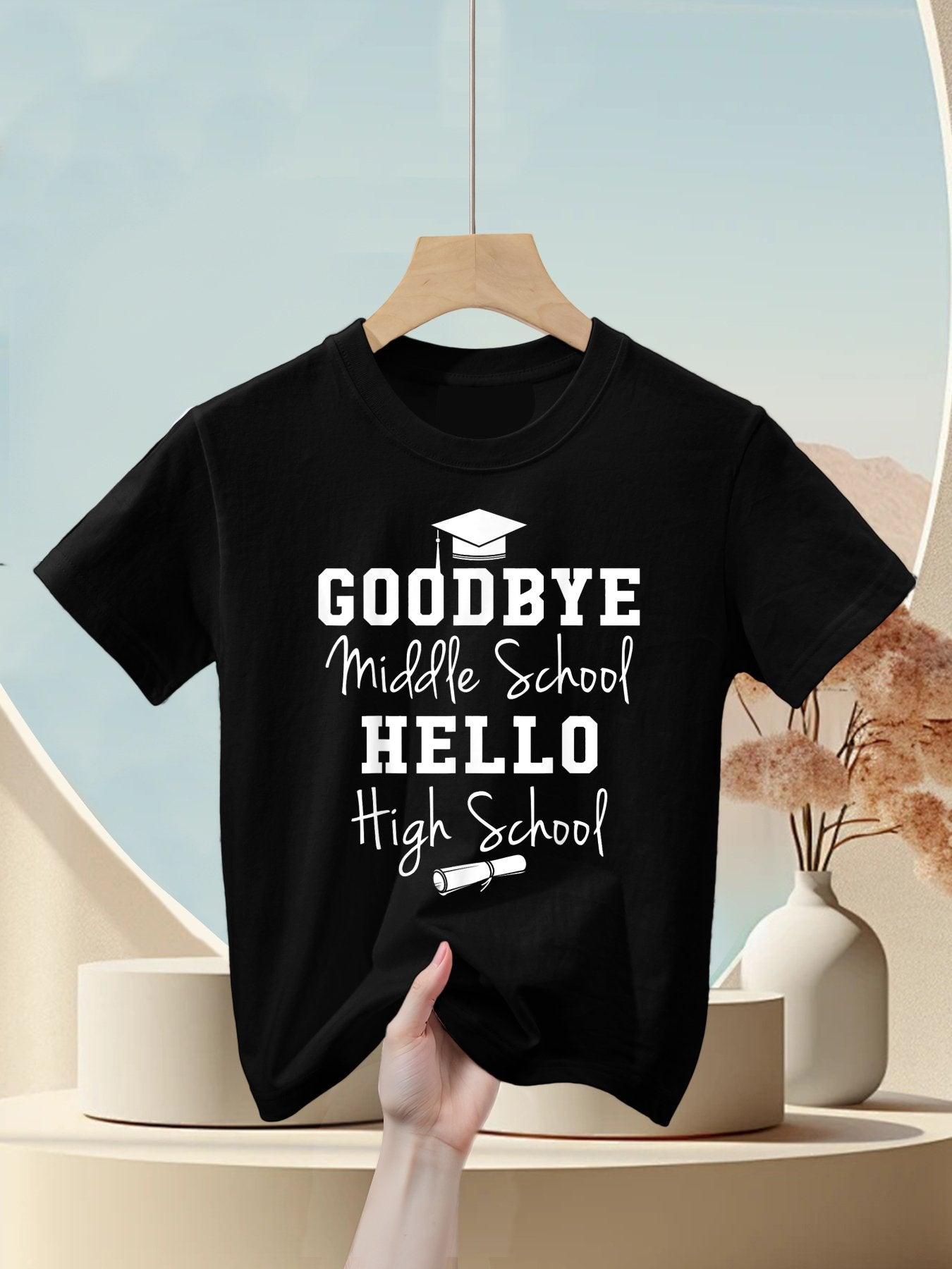 Goodbye Middle School Hello High School - Graduation Kids T-Shirt