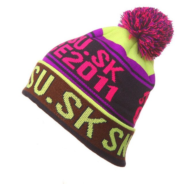 NEW Skiing Hats for Christmas  Women Warm Winter Knitting Skating Skull Cap Hat Beanies Turtleneck Caps Ski Cap Snowboard Hat
