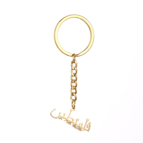 Israel Palestine Map Flag Drip Oil Stainless Steel Keychain Fashion Men's and Women's Stainless Steel Keys