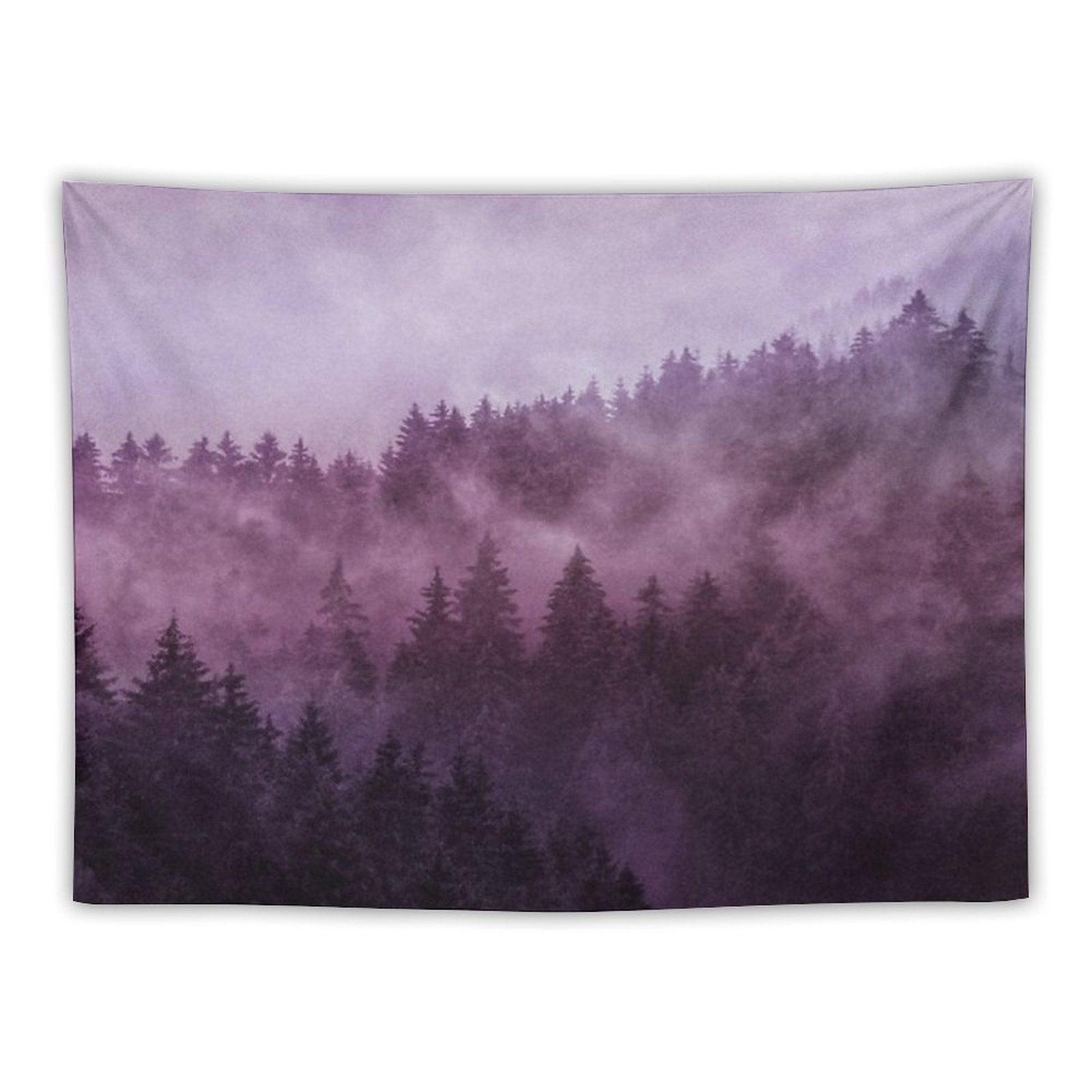 Excuse Me, I'm Lost  Laid Back In A Romantasy Moody Wilderness Dream Forest With Cascadia Trees Covered In Magic Fog Tapestry