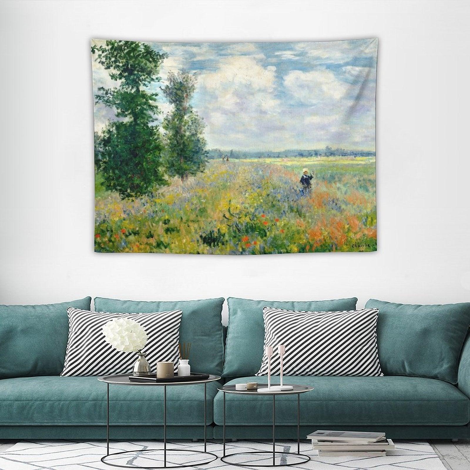 Fields Near Argenteuil by Claude Monet Tapestry