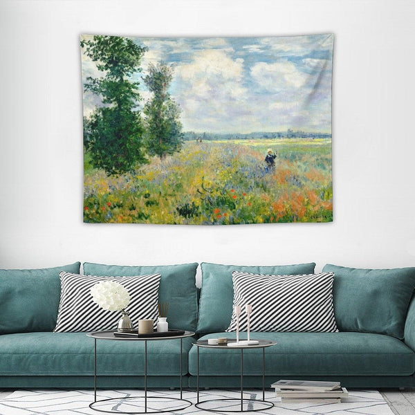 Fields Near Argenteuil by Claude Monet Tapestry