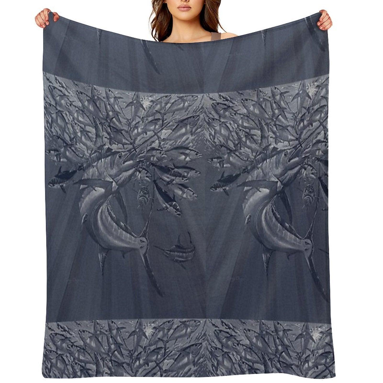 Blue Marlin Tuna Throw Blanket