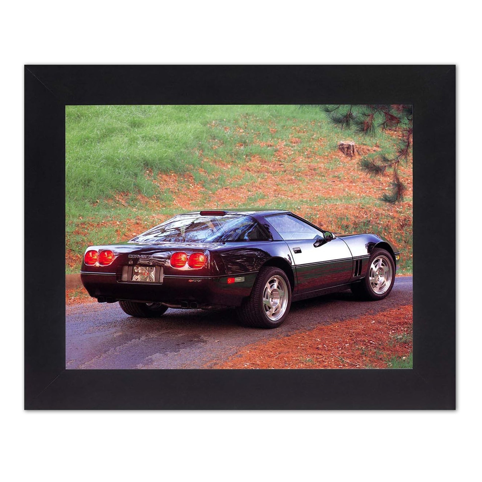 Chevy Corvette Wall Art - Framed Black Wood Frame 8x10 Car Decor Print