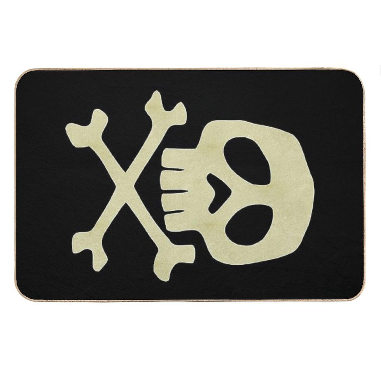Danzig Style Harlock Skull Crossbones   Jolly Roger Bath Mat