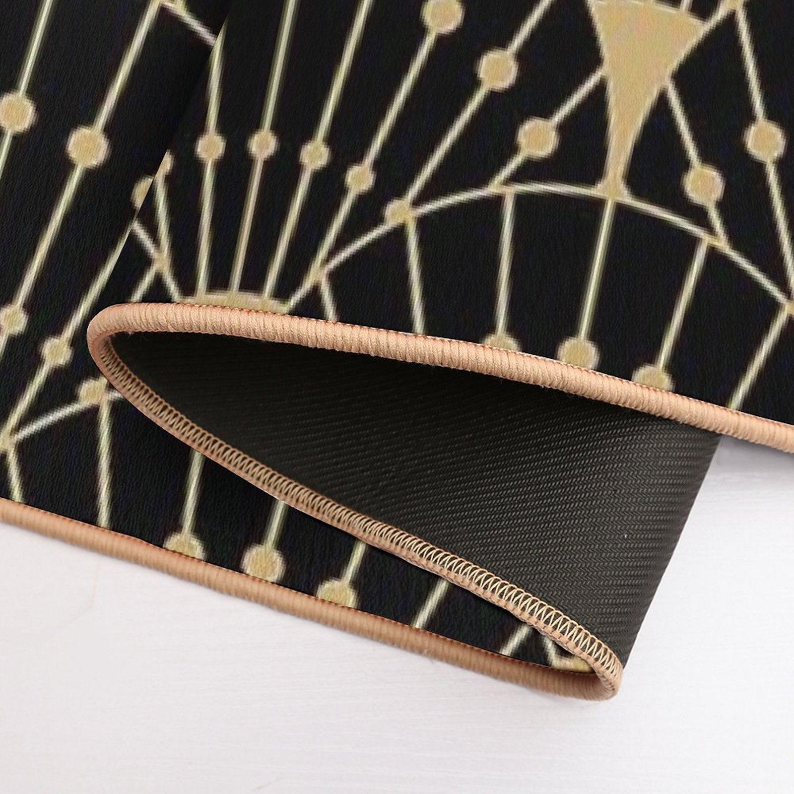 Deco Scales (gold + Black) Bath Mat