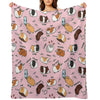 Guinea Pig Daily To-Do List - Pink Background Throw Blanket