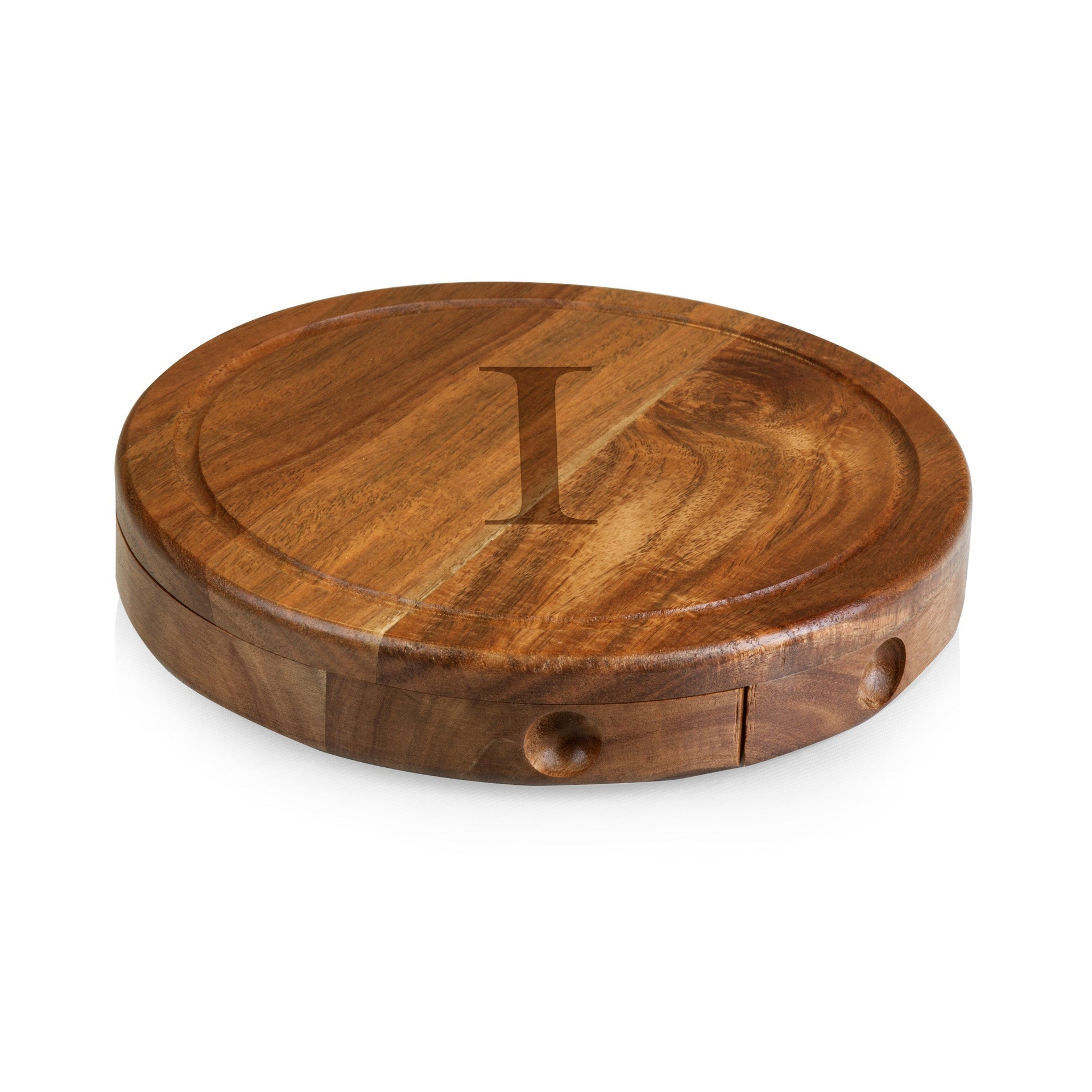Monogram - Acacia Brie Cheese Cutting Board & Tools Set Picnic Time Family of Brands