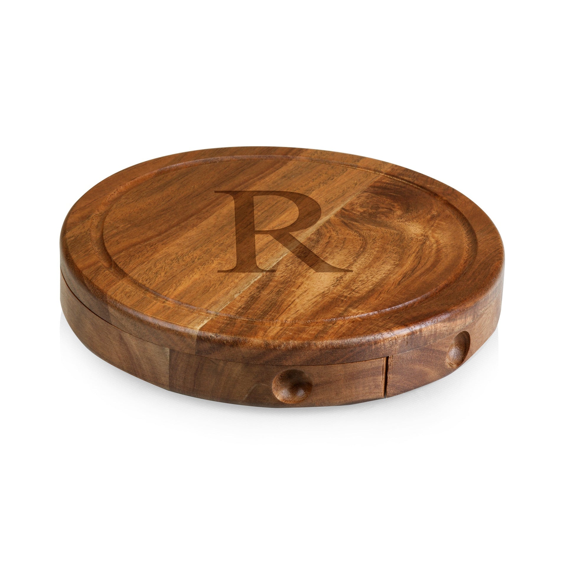 Monogram - Acacia Brie Cheese Cutting Board & Tools Set Picnic Time Family of Brands